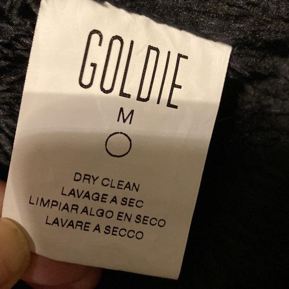 NWT: GOLDIE Black & Grey Faux Fur/Leather Sleeve Jacket - Picture 8 of 11